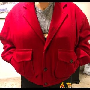 Men’s wool red bomber jacket